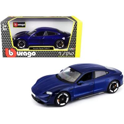 Porsche Taycan Turbo S Blue Metallic 1/24 Diecast Model Car by Burago