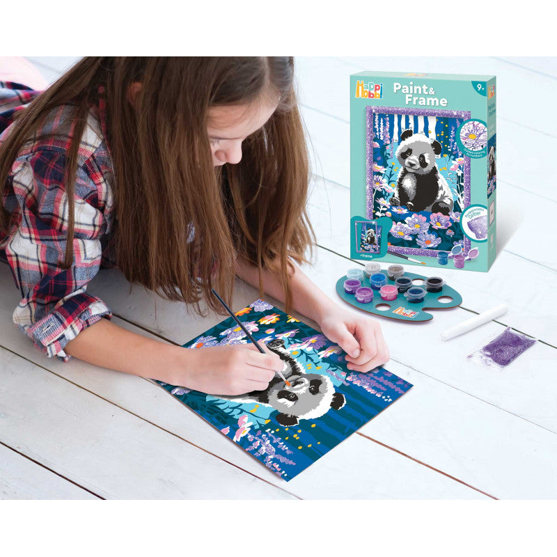 HappiHobbi Paint & Frame Paint by Numbers Dreamy Panda