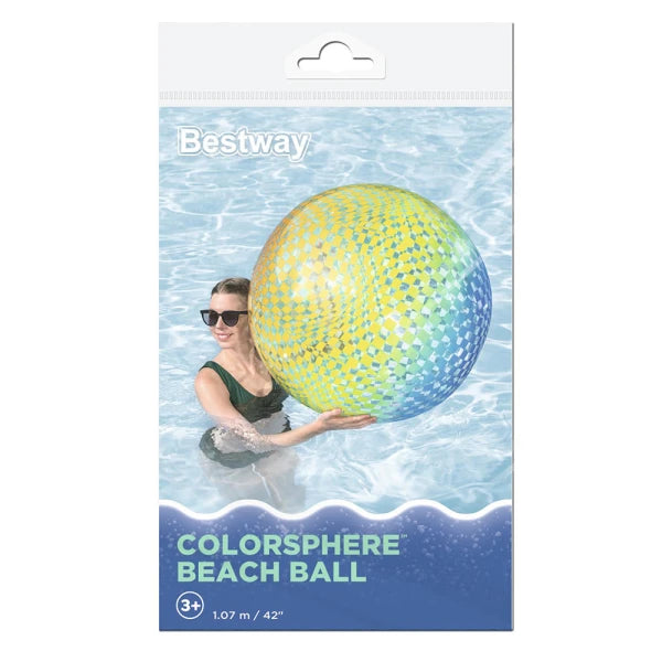 Bestway Colorful Squares Large Beach Ball 107cm by Bestway