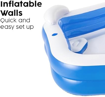 Bestway Family Paddling Pool Inflatable Swimming Pool with Built-in Seats