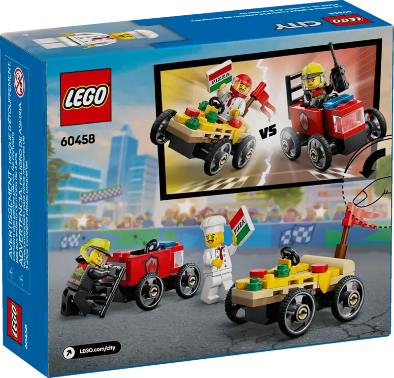 LEGO City Pizza vs. Fire Truck Race Car Pack (60458)