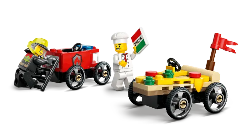 LEGO City Pizza vs. Fire Truck Race Car Pack (60458)