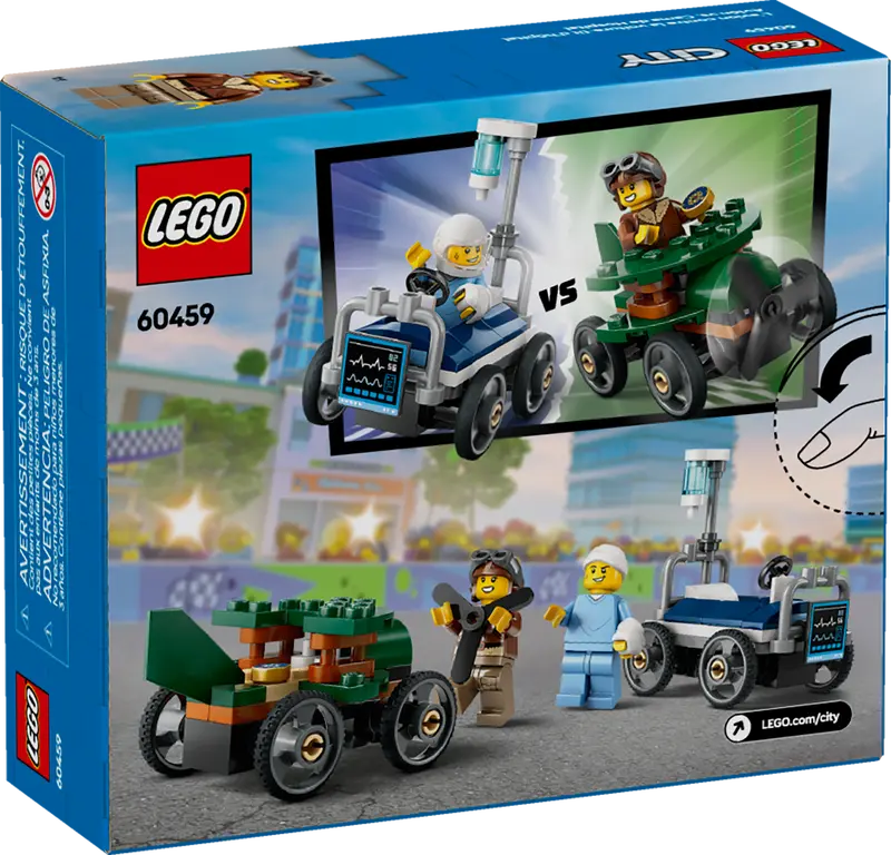 LEGO City Airplane vs. Hospital Bed Race Car Pack (60459)