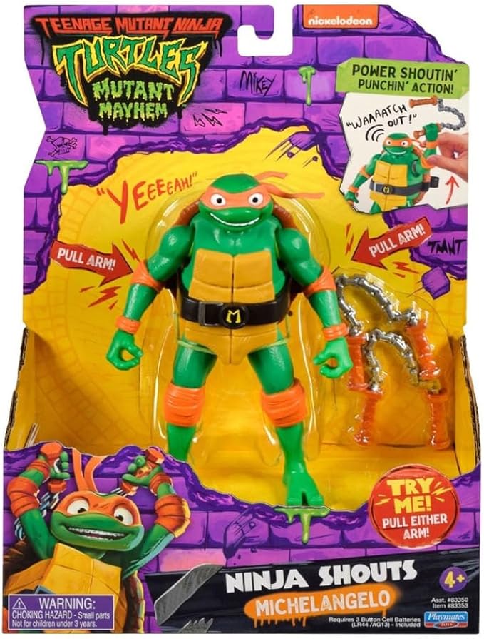 TMNT Mutant Mayhem 5.5” Michelangelo Deluxe Ninja Shouts Figure