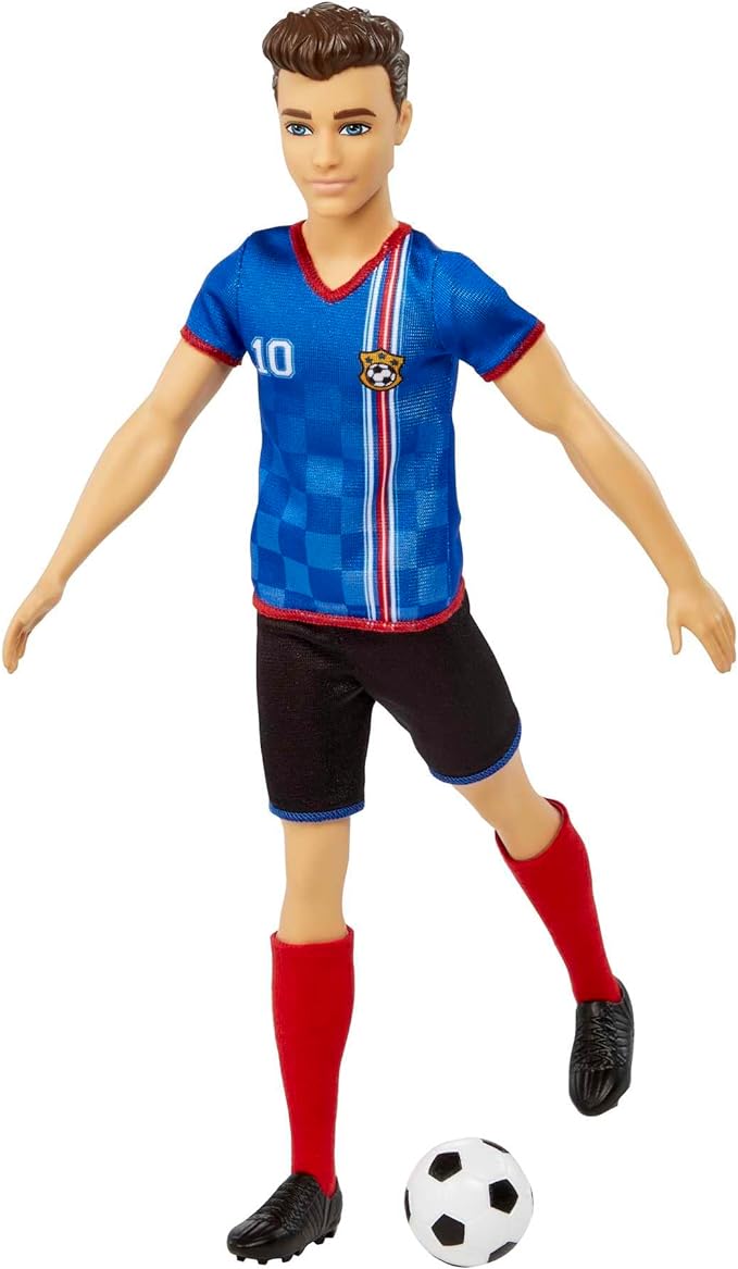Barbie Careers Ken Fashion Doll & Accessory, Soccer Player with Cropped Hair