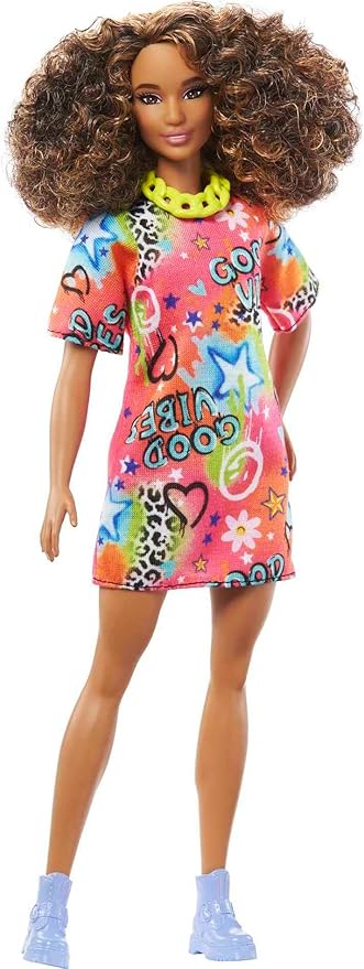 Barbie Fashionistas Doll , Athletic Body with Curly Brunette Hair