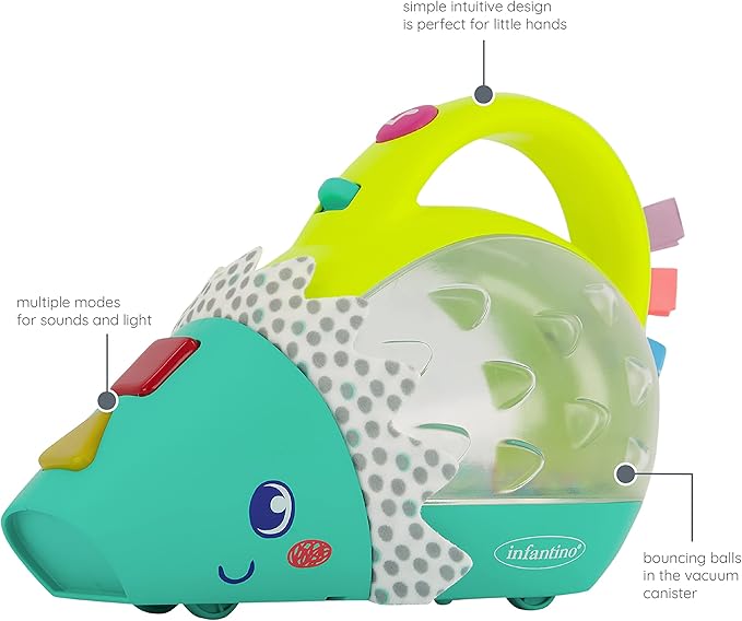 Infantino Push & Pop Musical Light-Up Mini-Vac Hedgehog