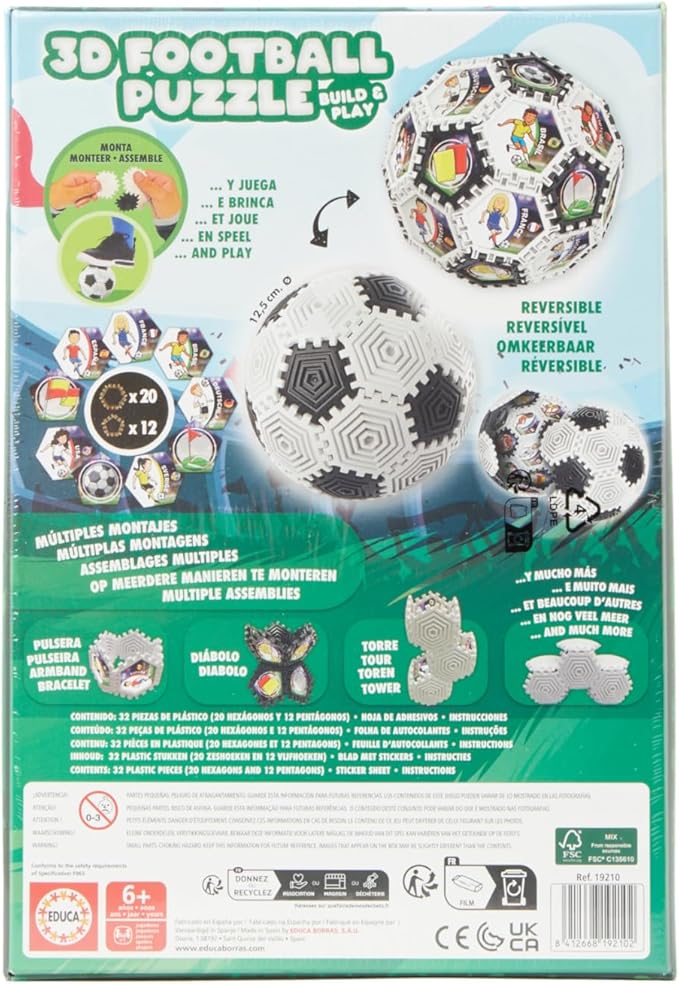 Educa - 3D Puzzle Ball with 32 Pieces and with which You can Play