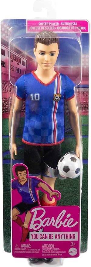 Barbie Careers Ken Fashion Doll & Accessory, Soccer Player with Cropped Hair