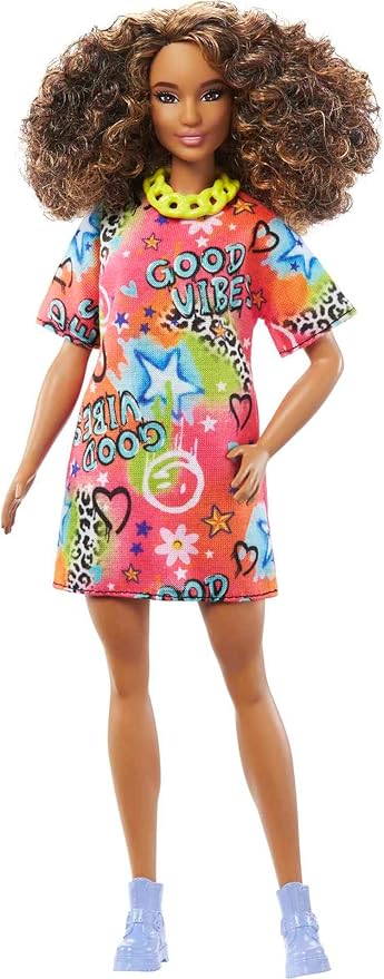 Barbie Fashionistas Doll , Athletic Body with Curly Brunette Hair