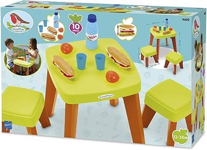 Ecoiffier Picnic Table Set and Stool