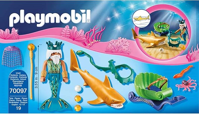 Playmobil Mermaid King of The Sea with Shark Carriage (70097)