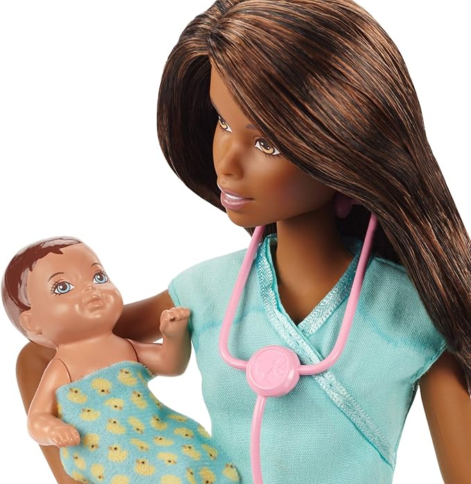 Barbie Careers Baby Doctor Doll Playset, Brunette