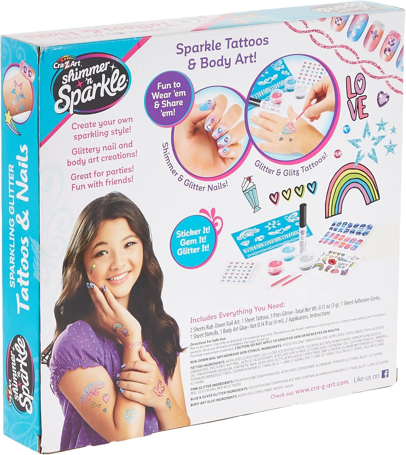 CRA-Z-ART Shimmer N Sparkle: DIY Glitter Tattoos & Nails by Cra-Z-Art