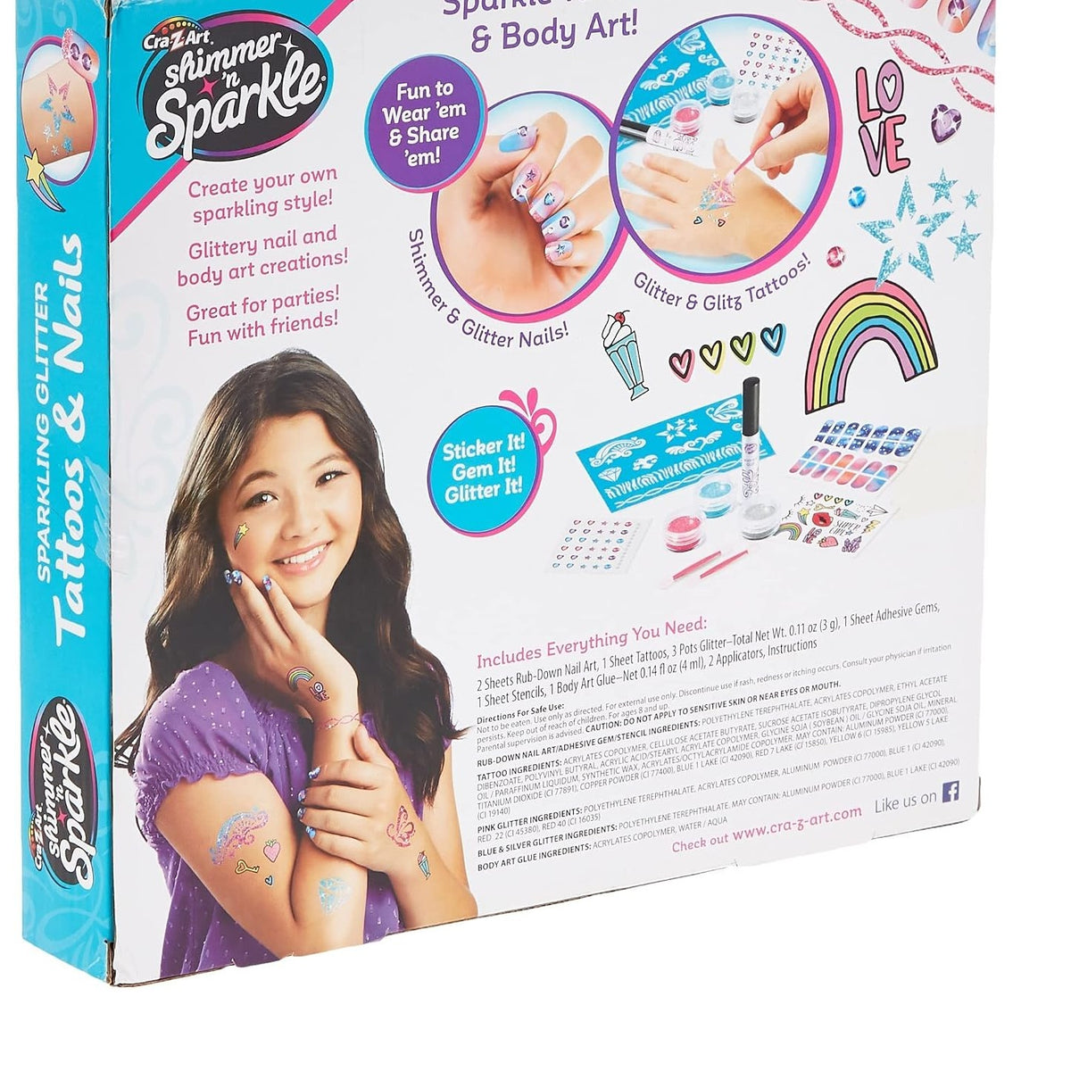 CRA-Z-ART Shimmer N Sparkle: DIY Glitter Tattoos & Nails by Cra-Z-Art