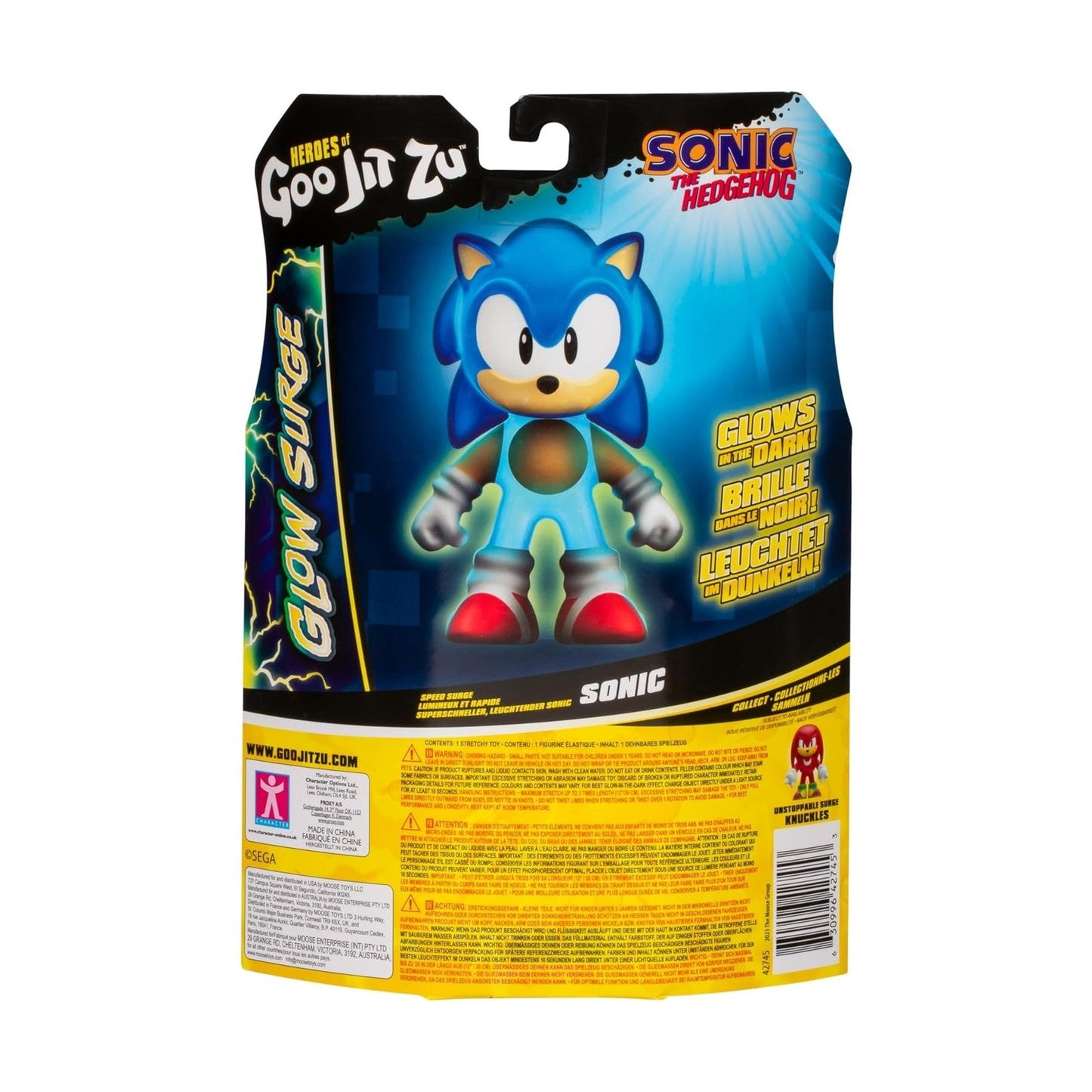 Heroes of Goo Jit Zu Sonic the Hedgehog Glow Surge - Speed Surge Sonic Action Figure by Moose