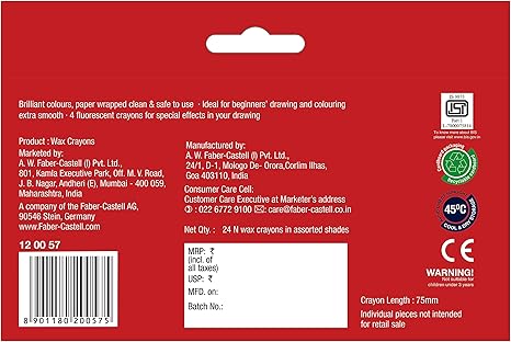 Faber Castell - Wax Crayons - 24 shades