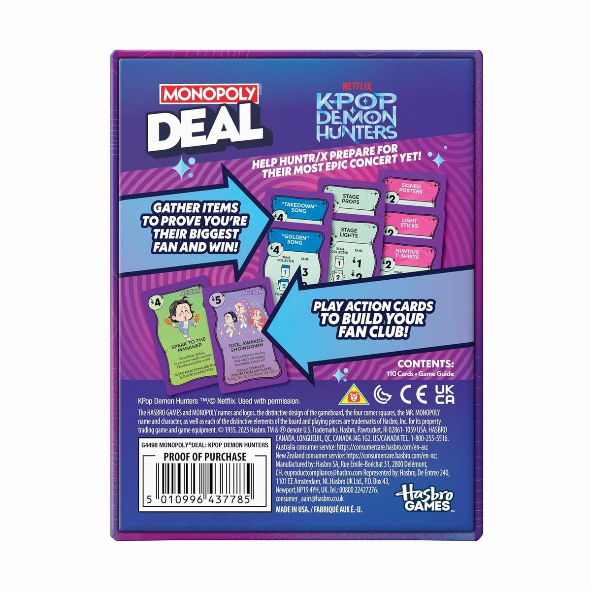 Monopoly Deal: K-Pop Demon Hunters Card Game by Hasbro