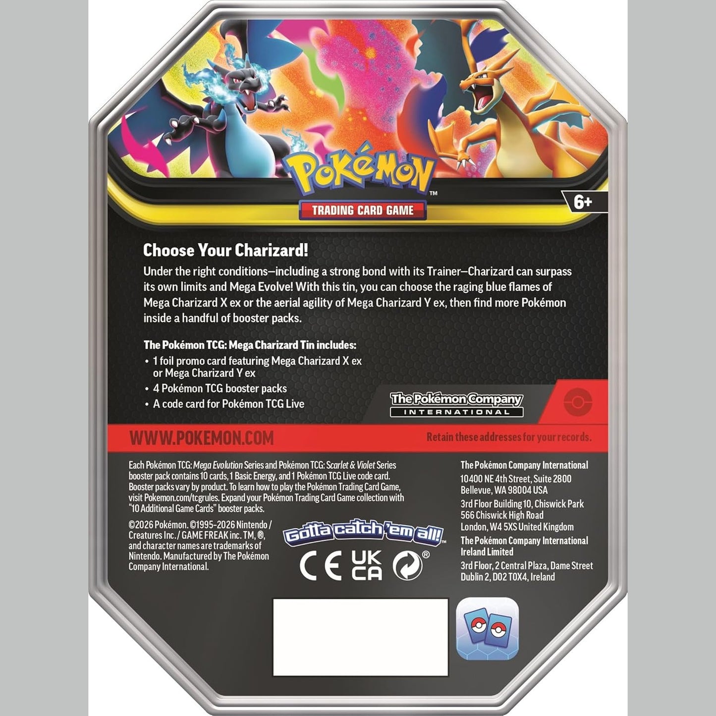 Pokémon TCG: Spring 2026 EX Tin Assortment (Mega Charizard) by The Pokémon Company
