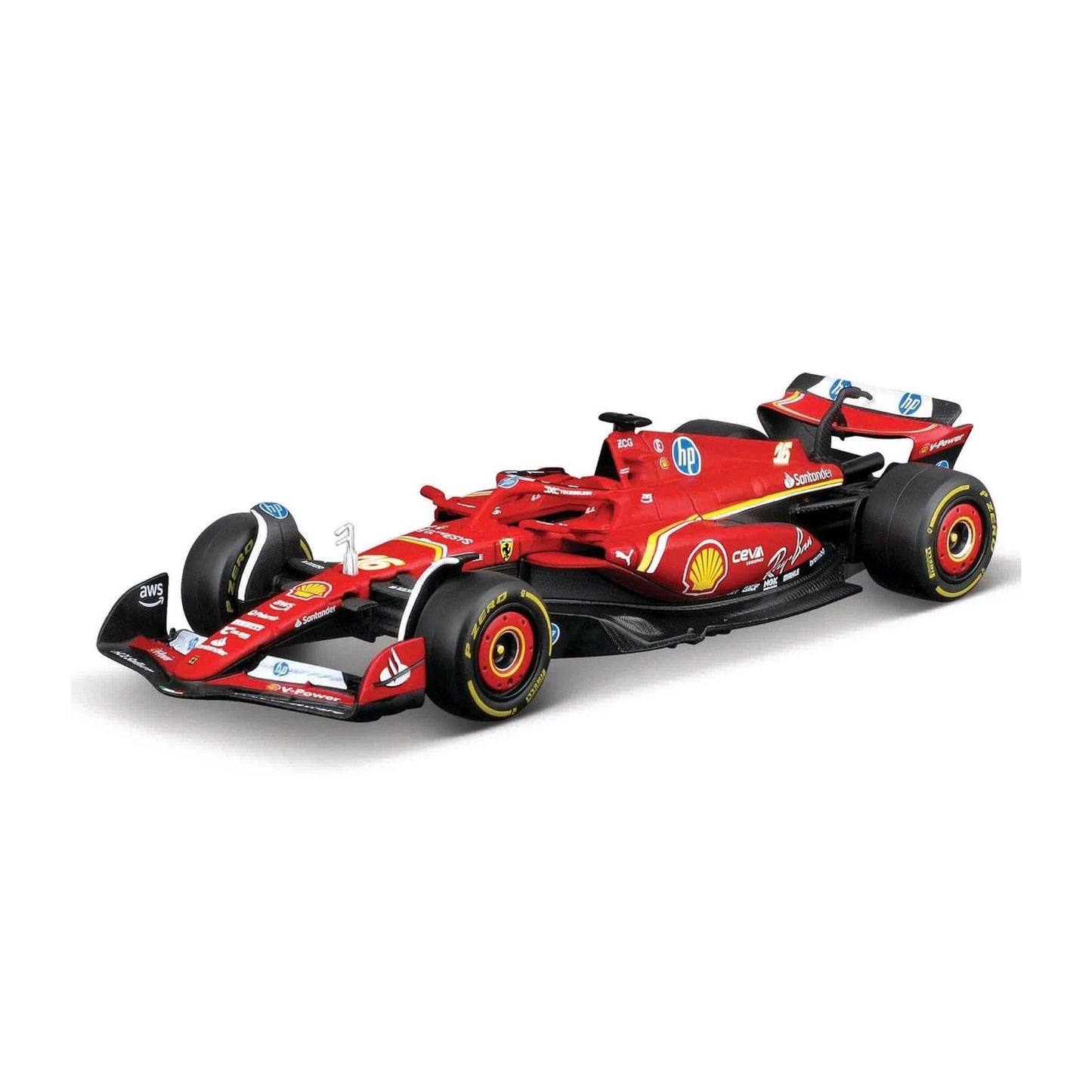 BURAGO RC FORMULA Racing Ferrari SF-24 diecast 1:41 with TRACK by BURAGO
