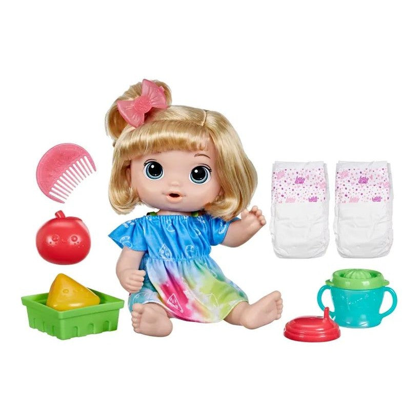 Baby Alive Fruity Sips Doll, Apple, Blonde Hair by Hasbro