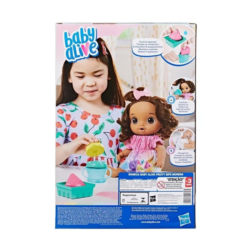 Baby Alive Fruity Sips Doll, Lemon, Brown Hair by Hasbro