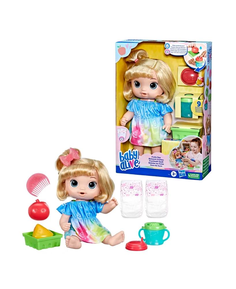 Baby Alive Fruity Sips Doll, Apple, Blonde Hair