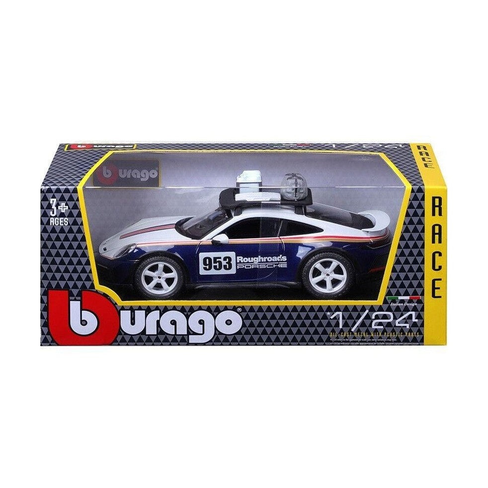 Burago Porsche 911 Dakar #953 "Roughroads" Blue & White 1/24 Diecast 28029 by Burago