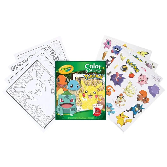 CRAYOLA COLOUR & STICKER POKEMON BOOK