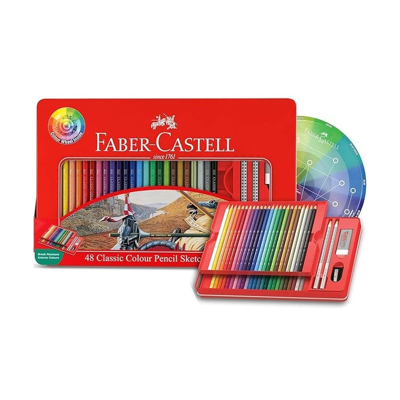 Faber-Castell 48-Pieces Classic Colour Pencils Sketch Set by Faber-Castell