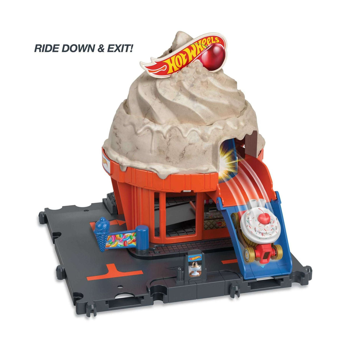 Hot Wheels City Downtown Ice Cream Swirl by Mattel