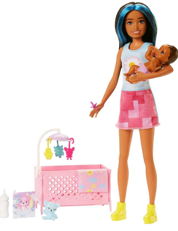 Barbie Skipper Babysitters Inc Doll & Accessories, Crib Playset with Doll