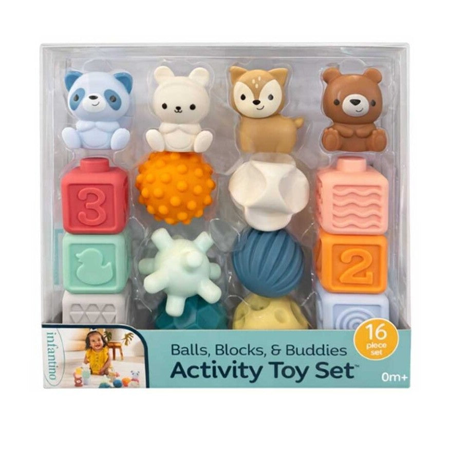 Infantino Balls, Blocks, & Buddies Activity Toy Set by Blue Box Kids