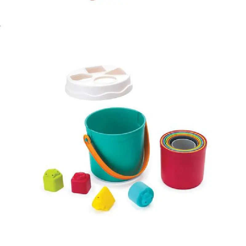 Infantino – Shape Sorting Stack’n Nest Bucket by Blue Box Kids