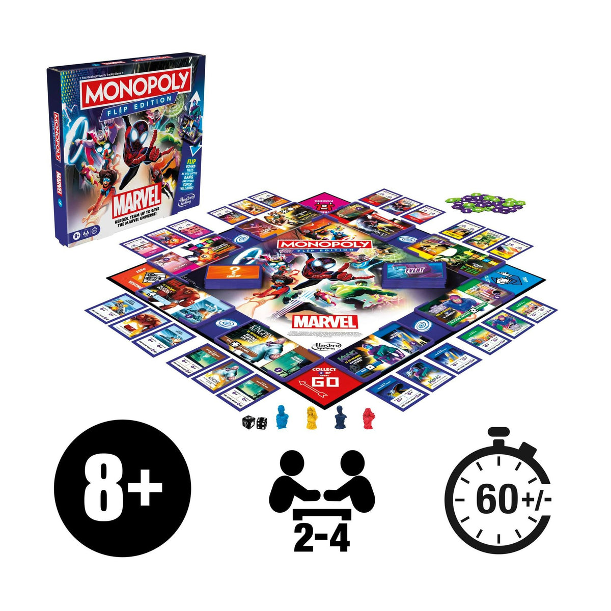MONOPOLY FLIP MARVEL by Hasbro