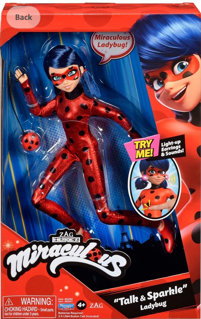 Miraculous Talk and Sparkle 10.5” Ladybug Deluxe Doll with Lights and Sounds