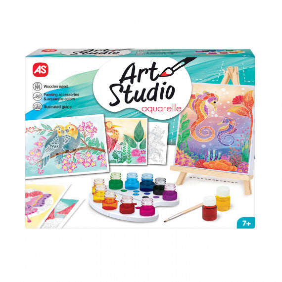 Painting Workshop Aquarelle Drawing Set With Wooden Easel by AS Art