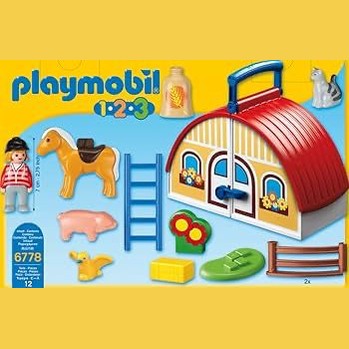 Playmobil 1 2 3 Take Along Barn, Multi Color (70180) by Playmobil