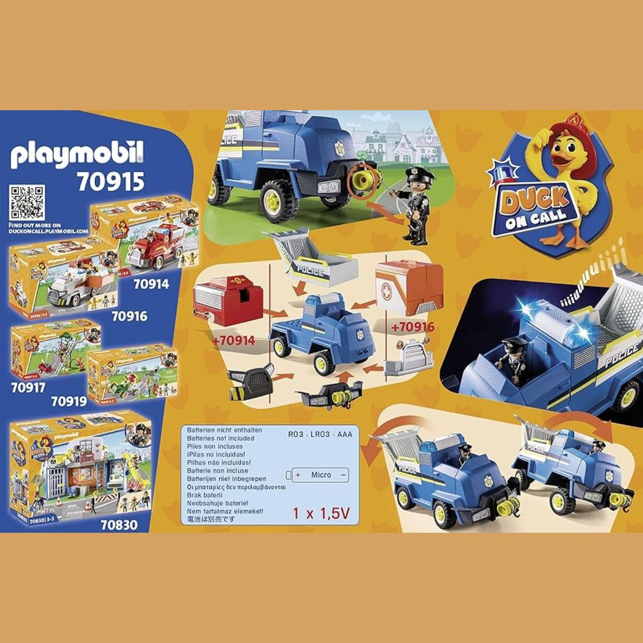 Playmobil Duck On Call Police Emergency Vehicle (70915) by Playmobil