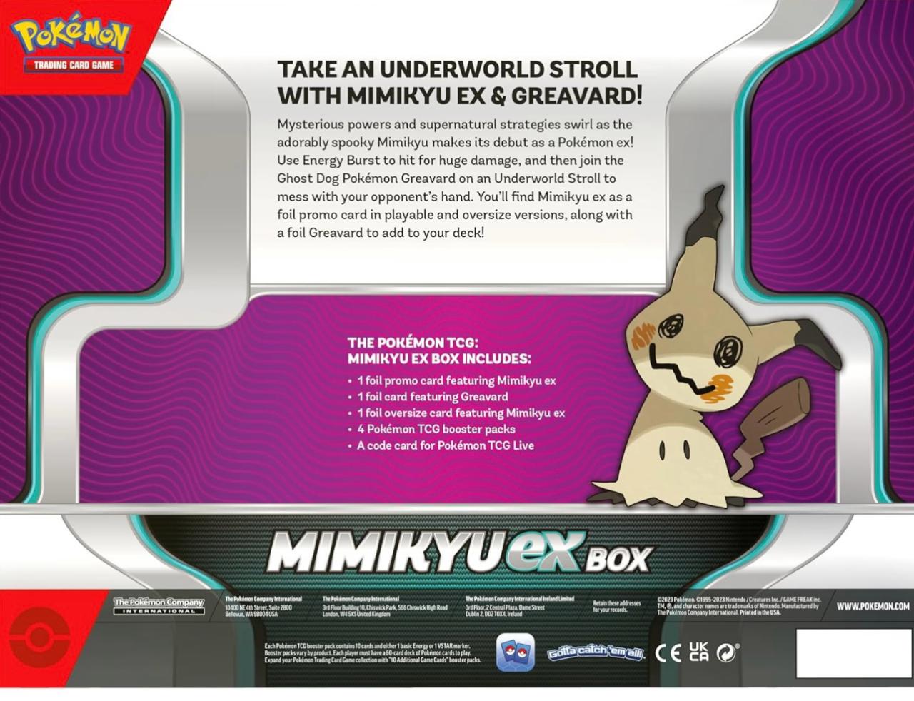 Pokemon TCG Mimikyu Ex Box