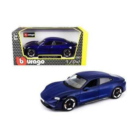 Porsche Taycan Turbo S Blue Metallic 1/24 Diecast Model Car by Burago by Burago