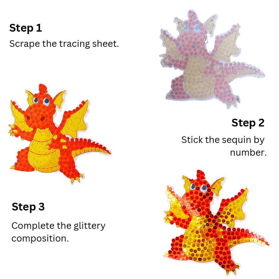 SEQUIN CREATIONS HAPPY DRAGONS