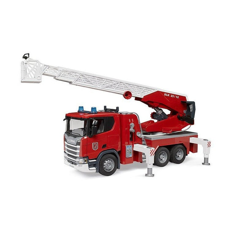 Scania Super 560R Fire engine with ladder, waterpump and Light & Sound Module by Bruder
