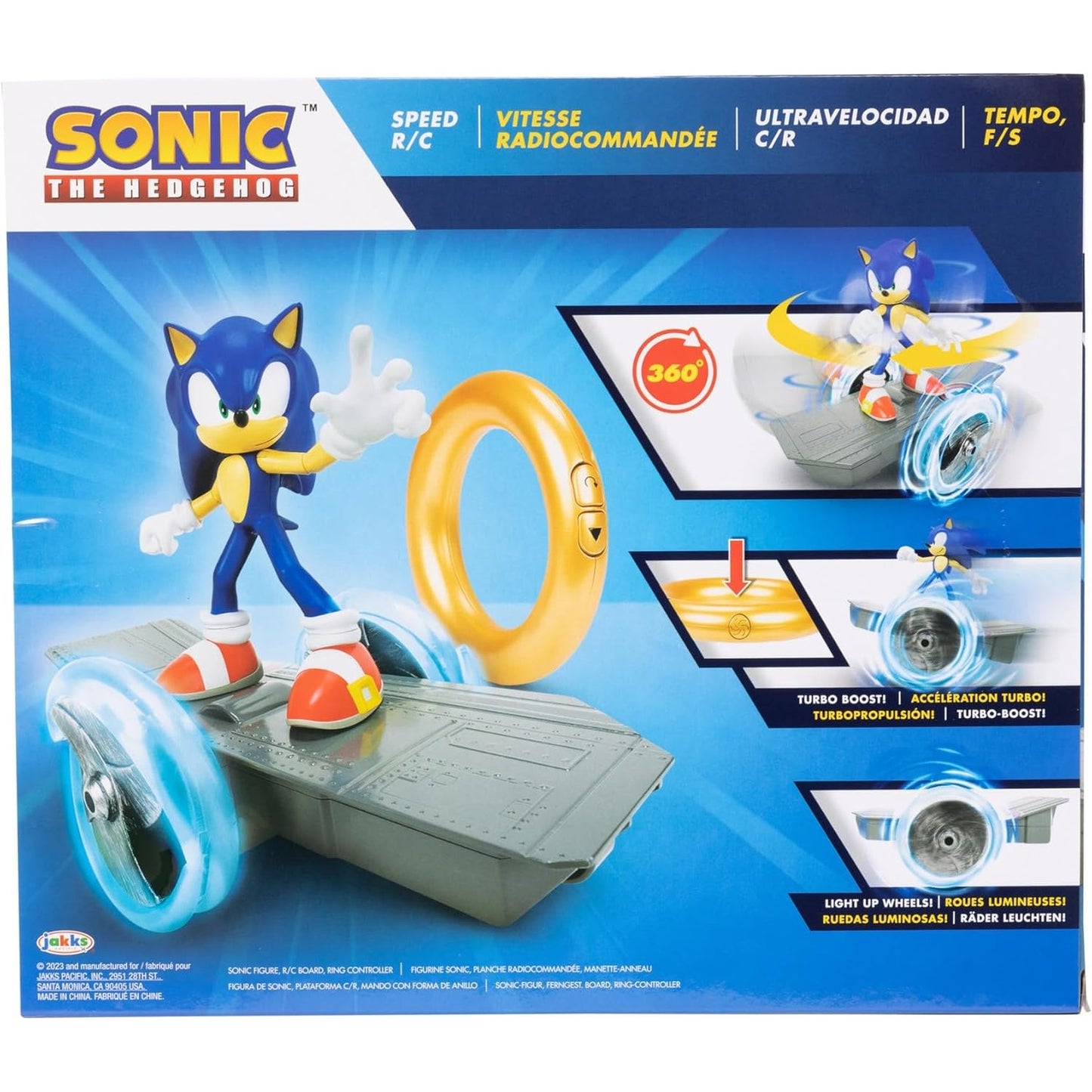Sonic The Hedgehog Speed RC Skateboard Vehicle with Gold Ring Controller by JAKKS Pacific