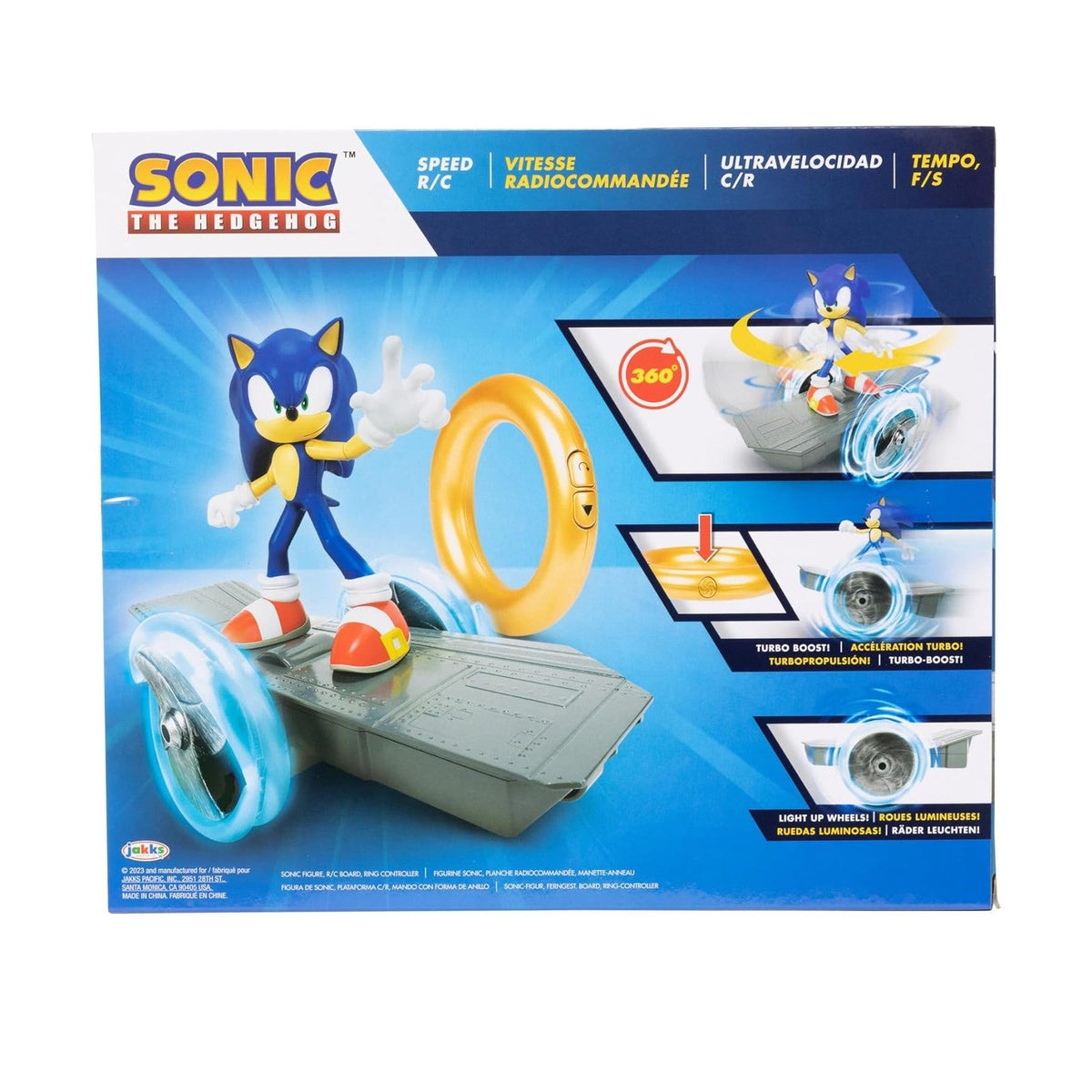 Sonic The Hedgehog Speed RC Skateboard Vehicle with Gold Ring Controller by JAKKS Pacific