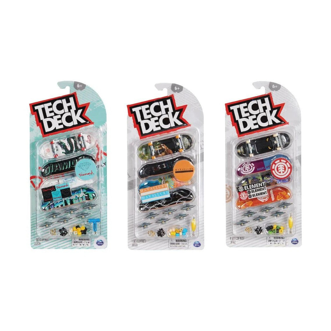 Tech Deck Fingerboard Pack of 4 with Accessories by Spin Master