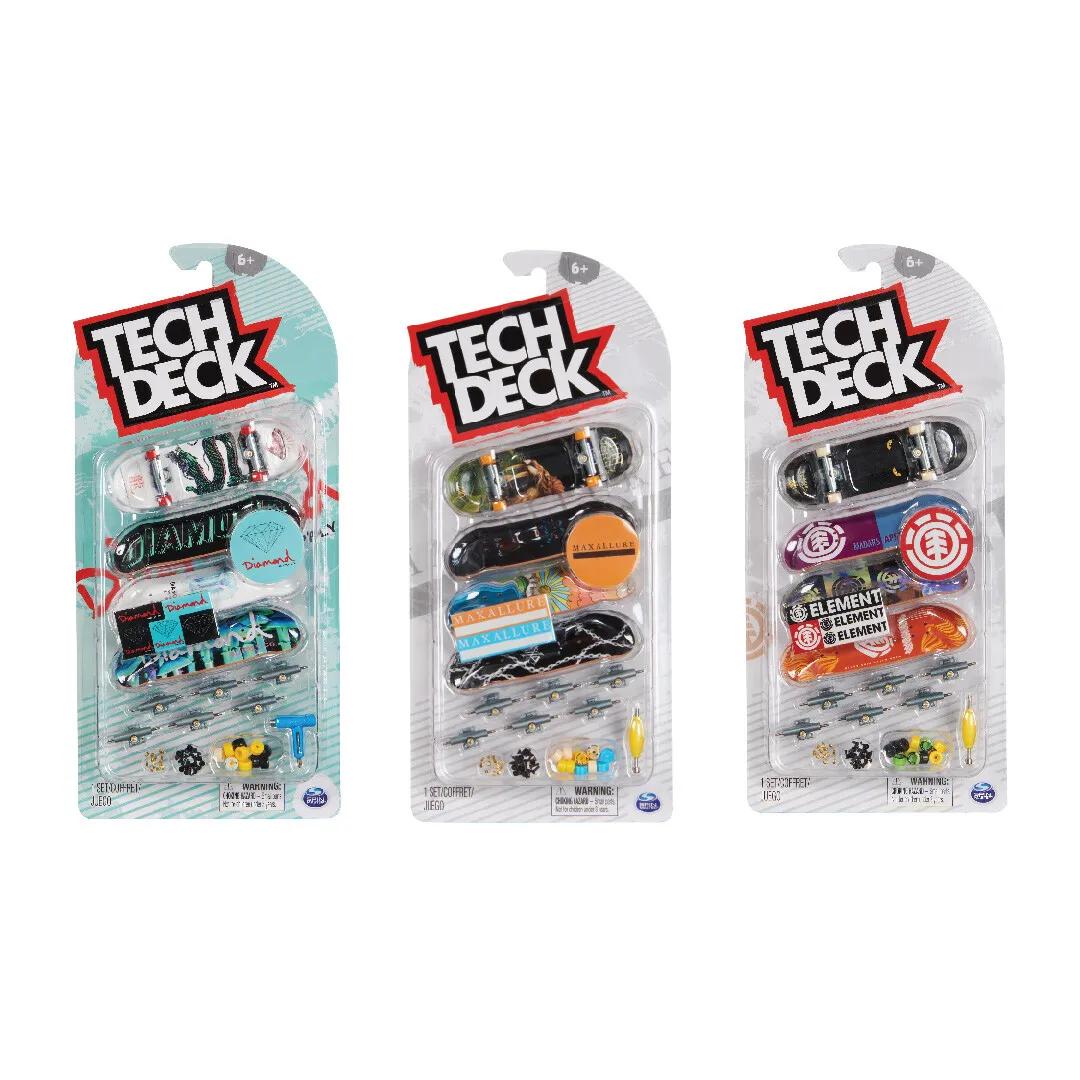 Tech Deck Fingerboard Pack of 4 with Accessories