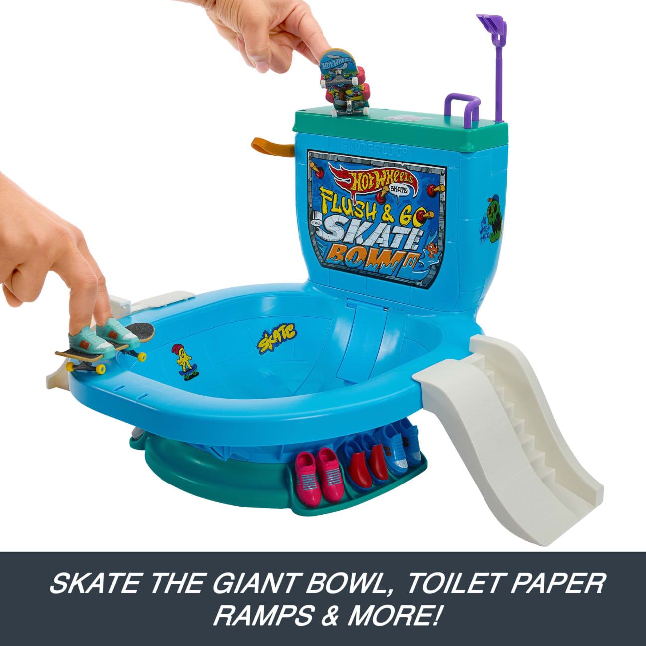 Hot Wheels Skate Flush & Go Skate Bowl Fingerboard