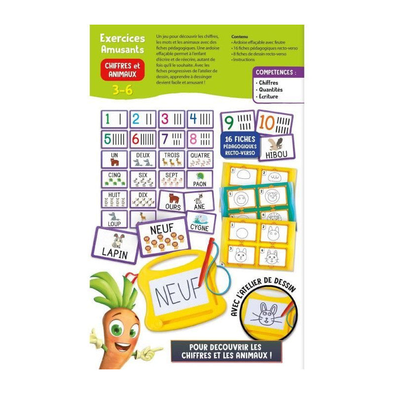 CAROTINA Apprentissage des chiffres Mini ardoise magique