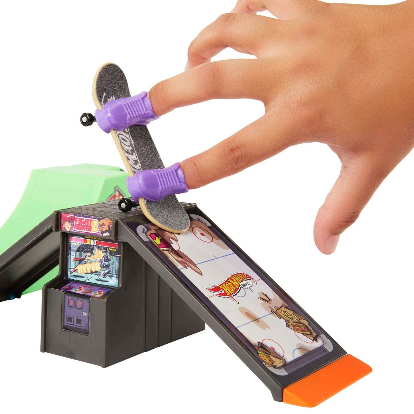 Hot Wheels Skate Set Tony Hawk Signature Fingerboard Skateboard Stunt Set with Shoes